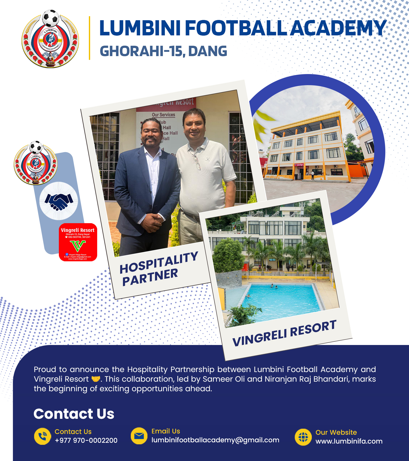 Lumbini Football Academy and Vingreli Resort Announce Hospitality Partnership for Enhanced Player Experience