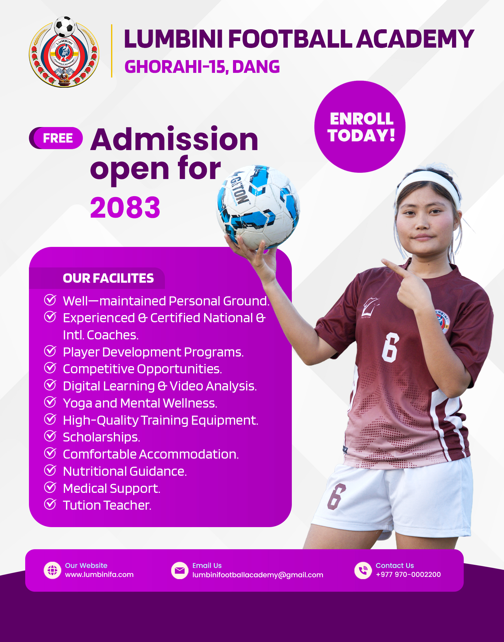 ⚽✨ Exciting Opportunity for Girls – Admissions Open for 2083 ✨⚽