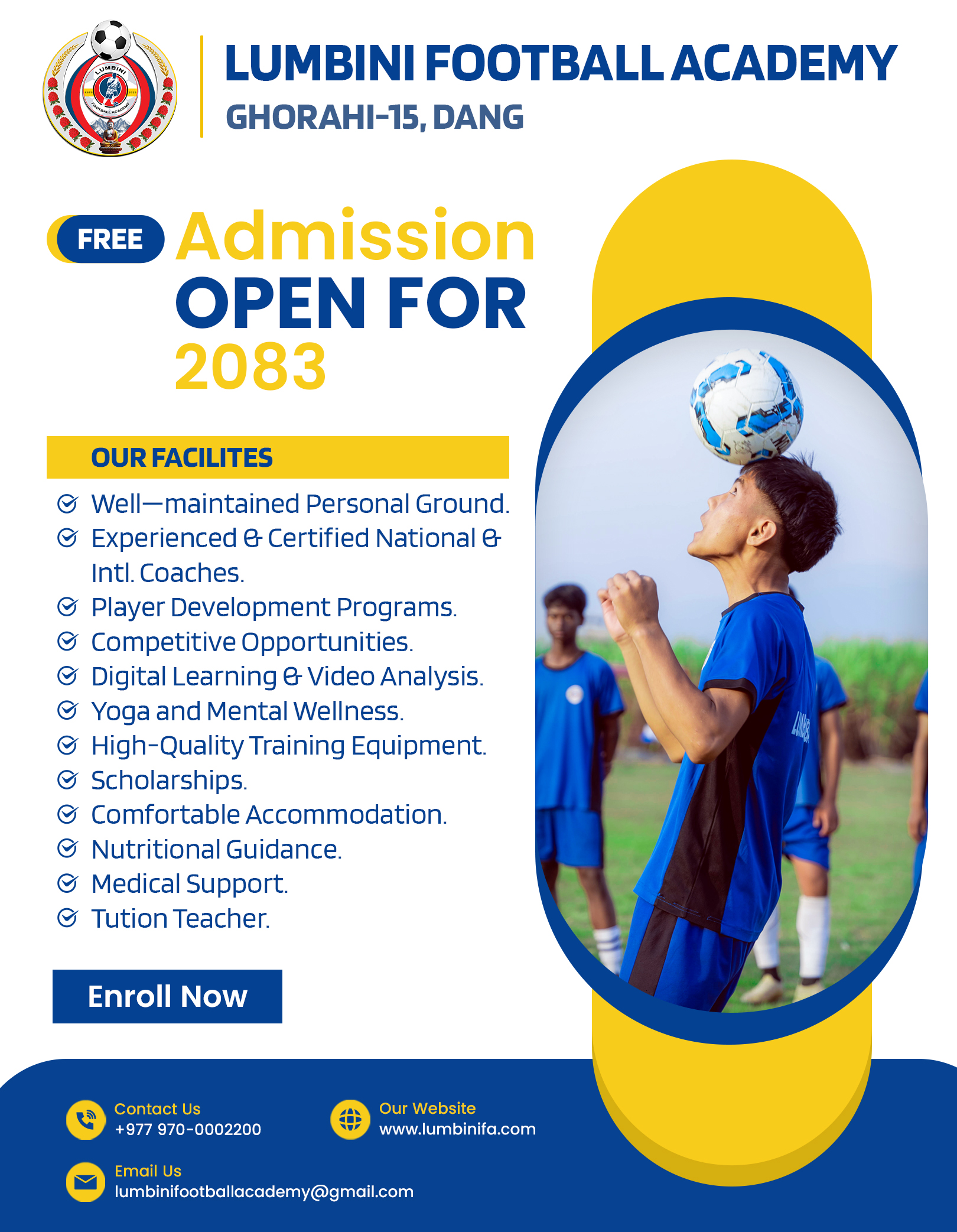 📢 Lumbini Football Academy – Admissions Open 2083 ⚽