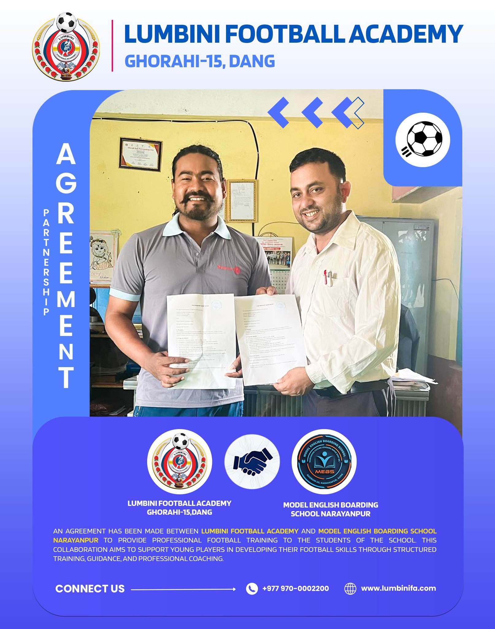 Lumbini Football Academy and Model English Boarding School Partnership